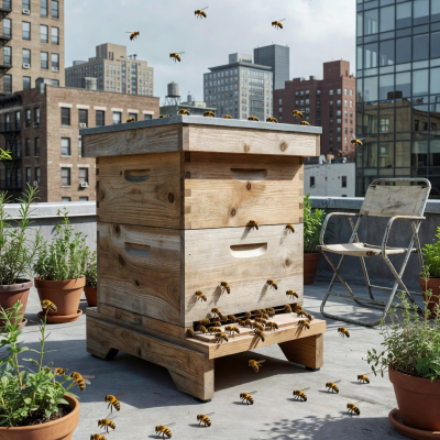 Compact rooftop beehive designed for urban spaces