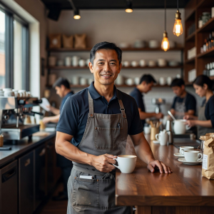 Portrait of Marcus Chen, Operations and Cafe Manager